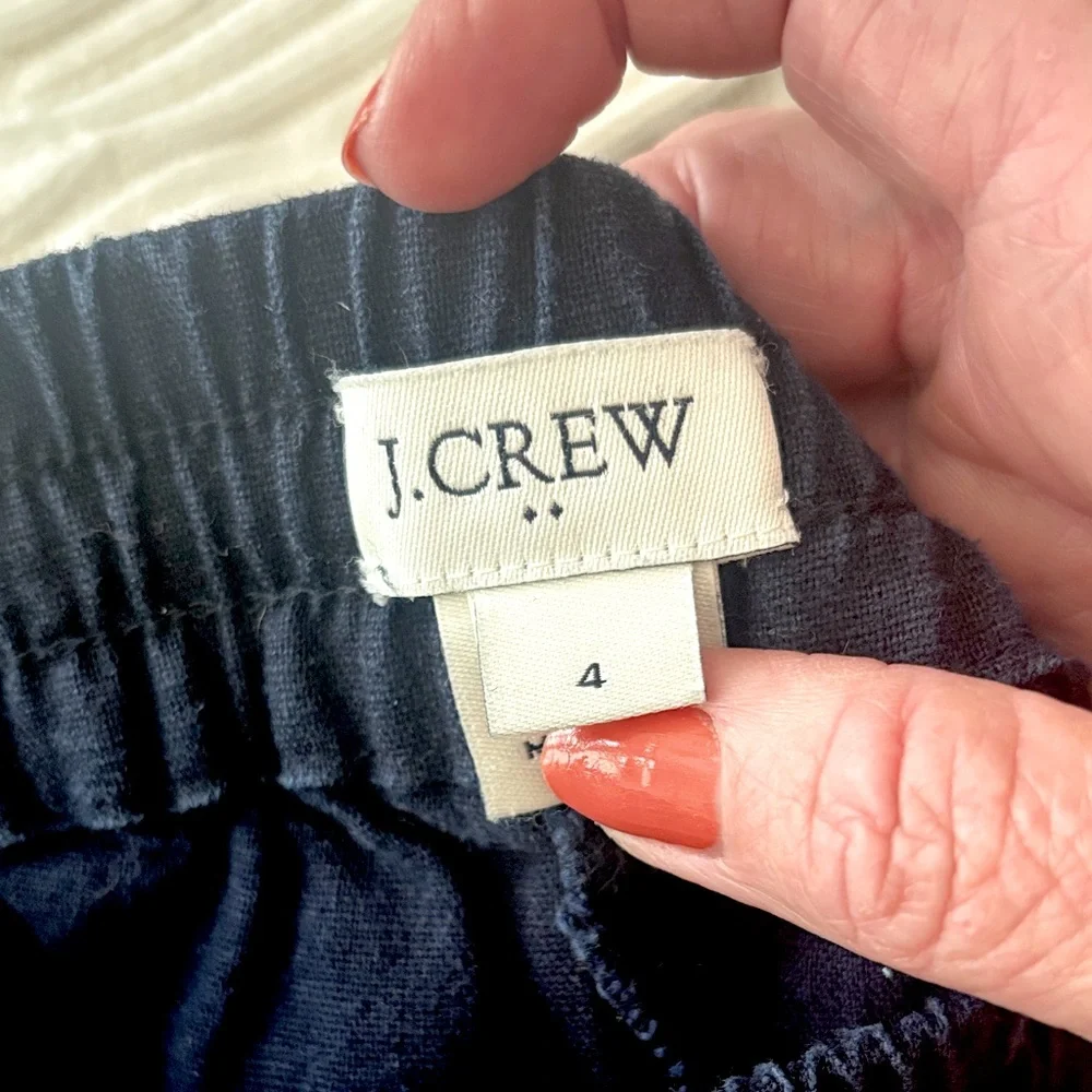 J. Crew Bundle Women's White Cable Knit Sweater Linen Pants - Picture 3 of 5